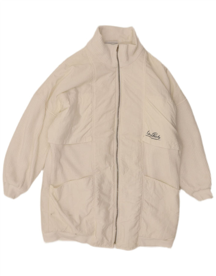 Cappotto giacca a vento oversize da donna VINTAGE EU 38 medio bianco poliammide