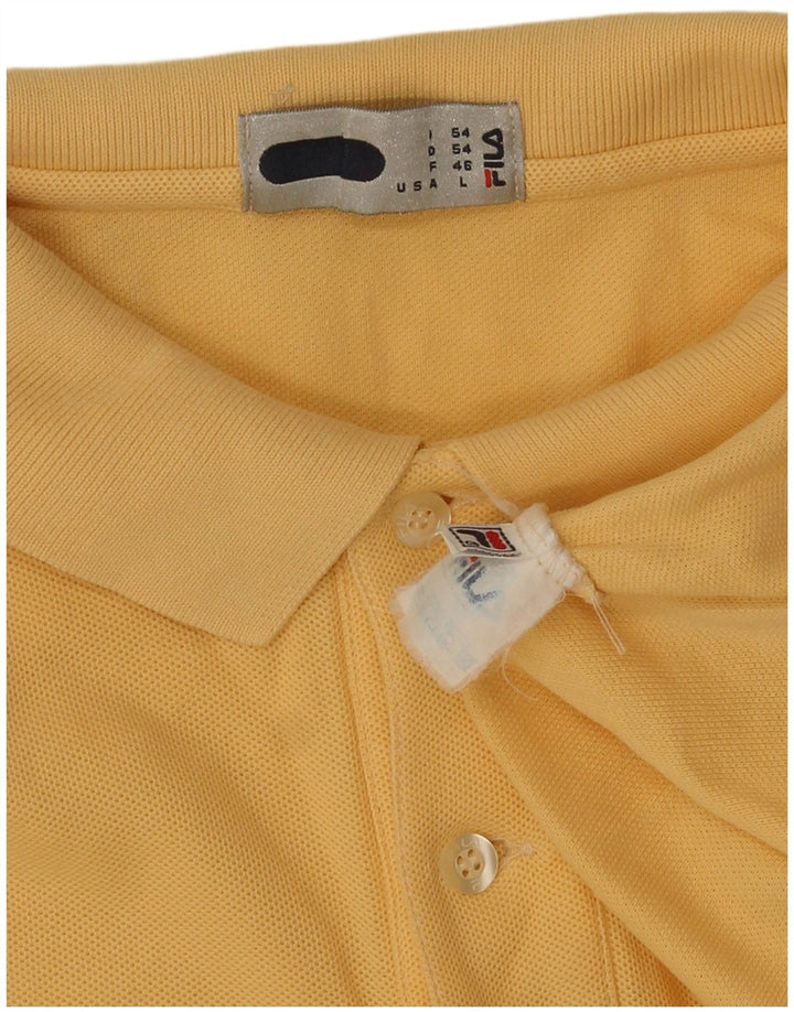 Polo da uomo Fila Large in cotone giallo