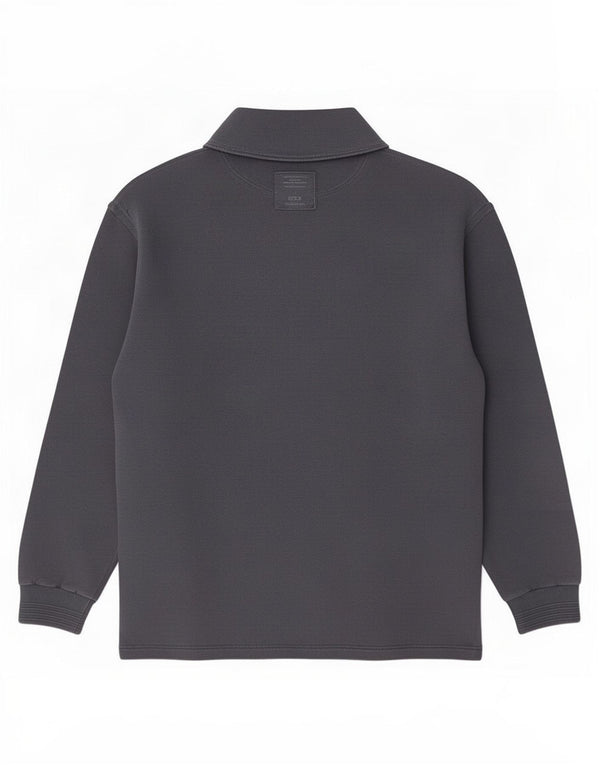 Felpa vintage da uomo con zip e collo maglione XL in cotone grigio