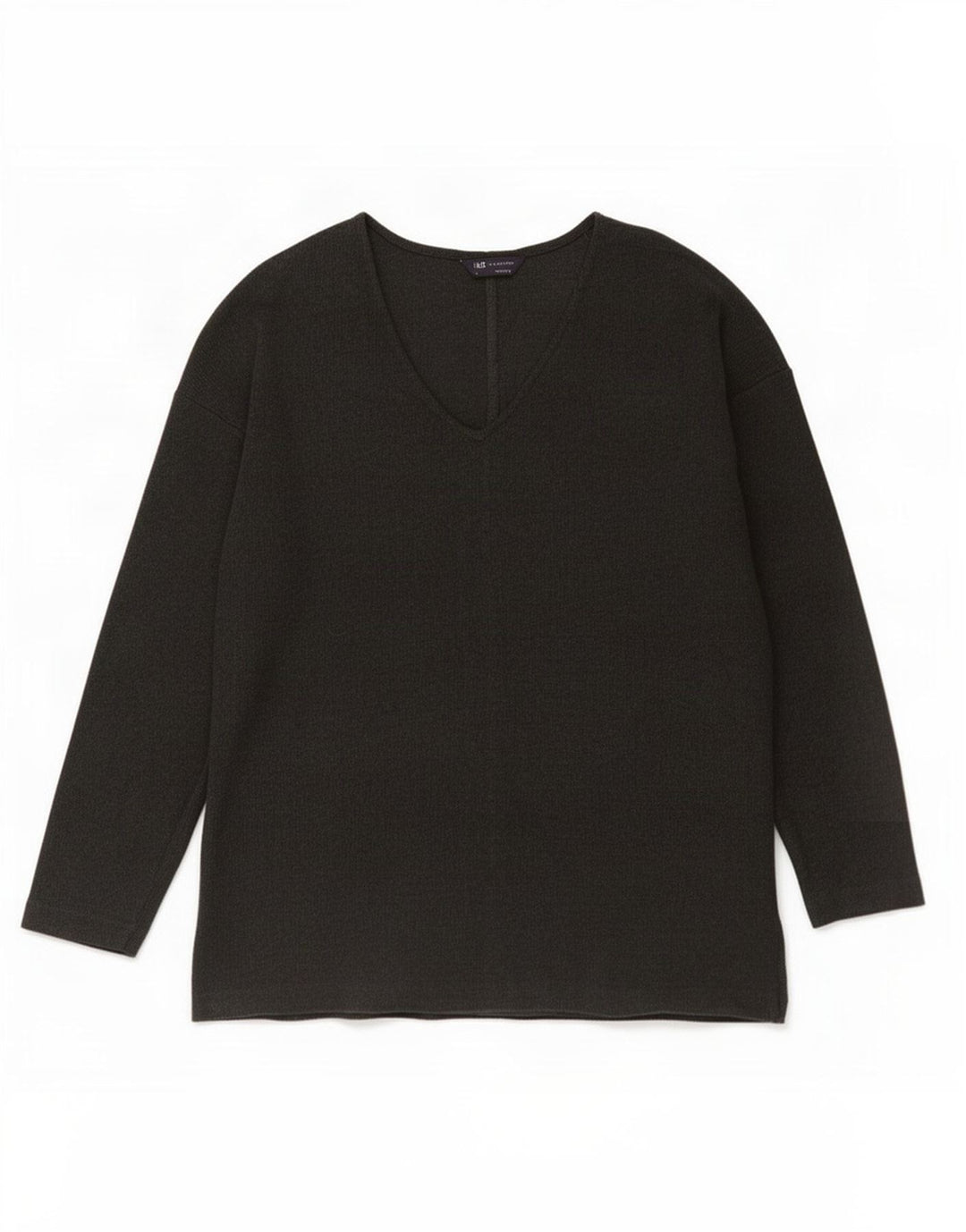 Top oversize da donna Marks & Spencer a maniche lunghe UK 12 Cotone grigio medio