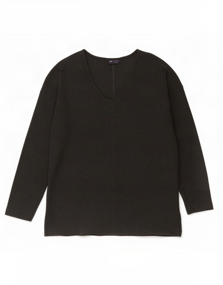 Top oversize da donna Marks & Spencer a maniche lunghe UK 12 Cotone grigio medio