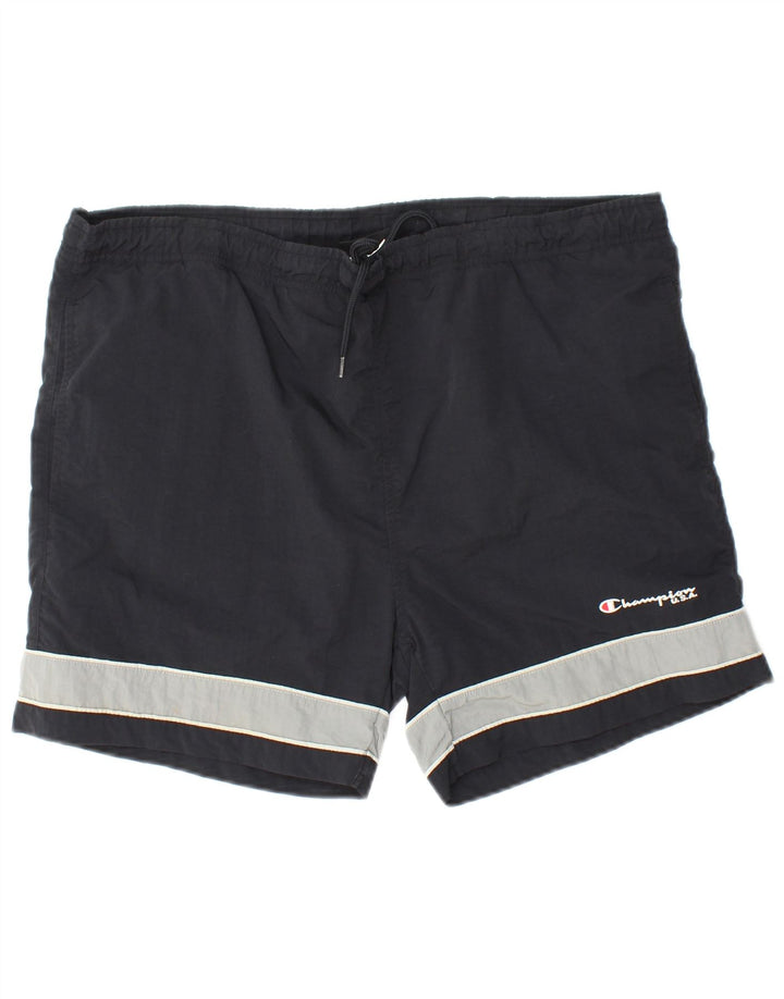 CHAMPION Pantaloncini sportivi da uomo Large Nero Colourblock in poliammide