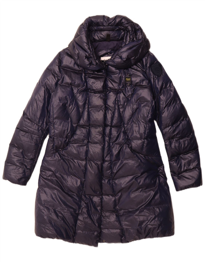 Cappotto imbottito con cappuccio da donna Blauer UK 18 XL poliestere blu navy