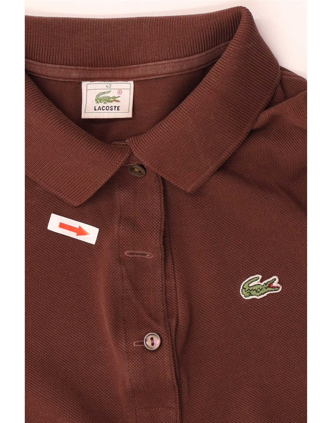 Polo da donna Lacoste taglia 42 grande marrone