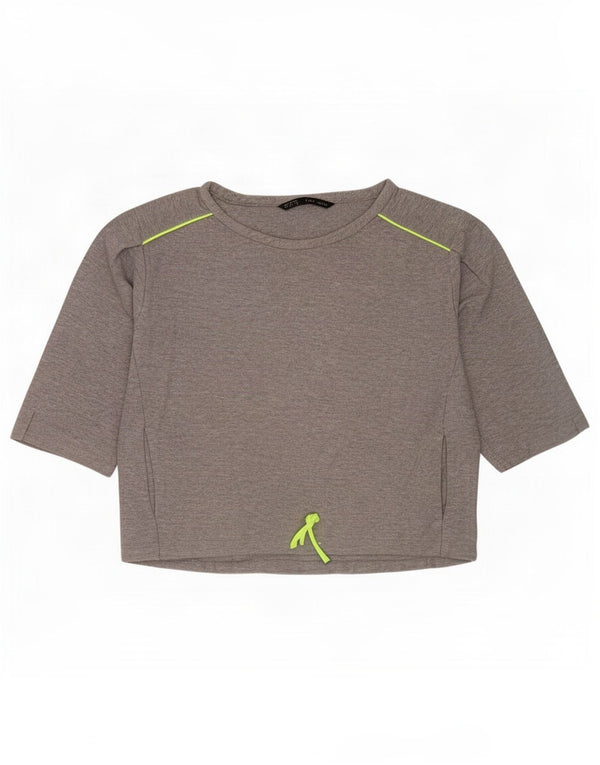 Felpa Zara da donna con maniche a 3/4, taglia UK 14, grigio medio