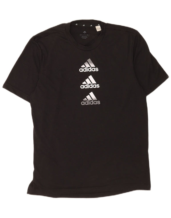 T-shirt grafica Adidas Aeroready da uomo, piccola, in poliestere nero
