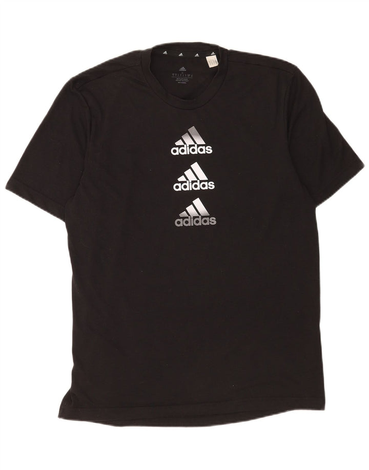T-shirt grafica Adidas Aeroready da uomo, piccola, in poliestere nero