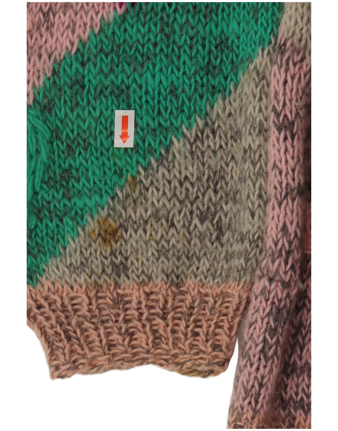 Maglione maglione con scollo a barca da donna VINTAGE UK 18 XL floreale multicolore