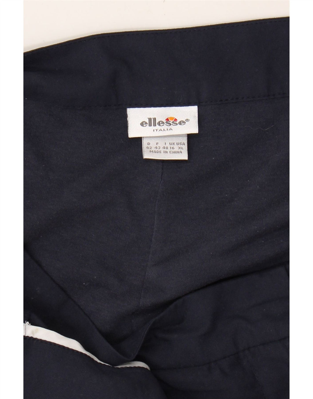 ELLESSE Womens Bermuda Shorts UK 16 Large W34  Navy Blue Polyester Vintage Ellesse and Second-Hand Ellesse from Messina Hembry 
