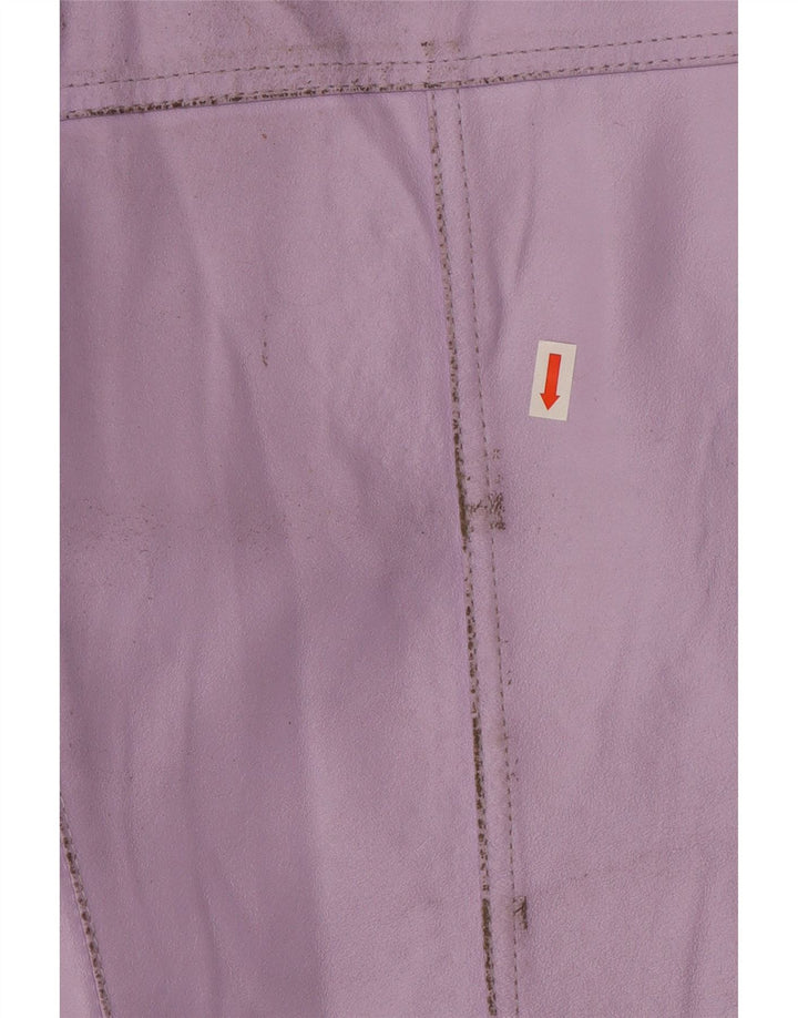 Giacca in Pelle Donna IT 46 Large Viola in Pelle