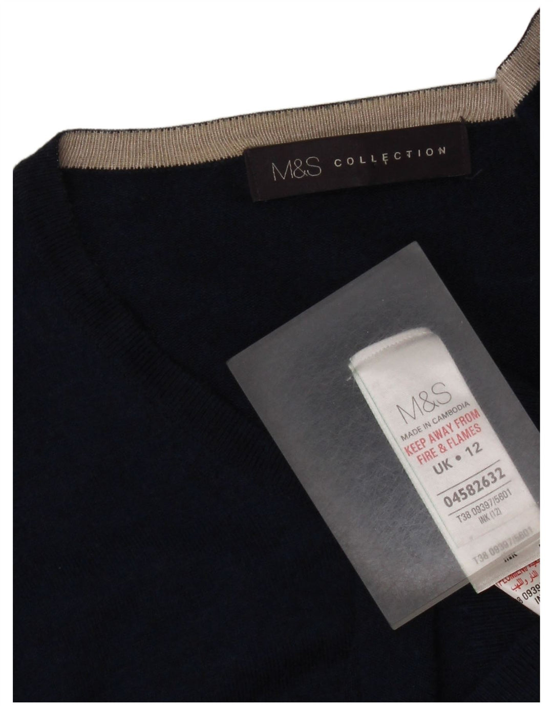 Maglione cardigan da donna Marks & Spencer UK 12 Viscosa blu navy medio