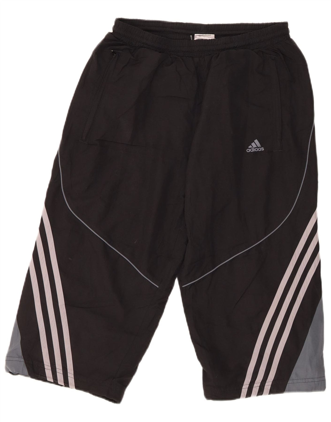 Pantaloncini sportivi Adidas da uomo Bermuda piccoli in poliestere color block nero