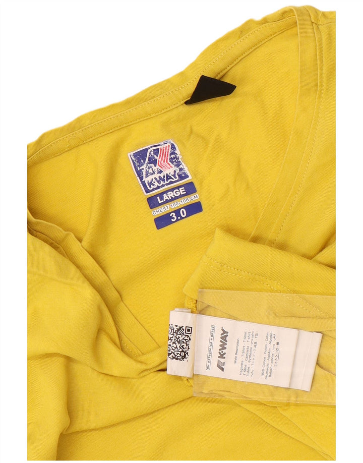 T-shirt uomo K-Way Top Large in cotone giallo