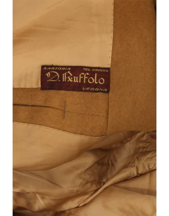 Cappotto doppiopetto vintage da uomo UK 36 piccolo beige