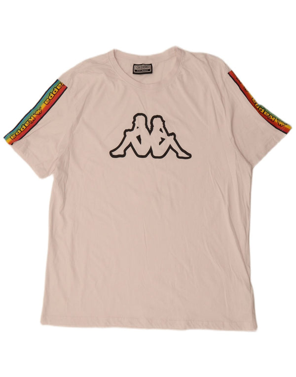 T-shirt grafica da uomo KAPPA Top 2XL cotone color block bianco