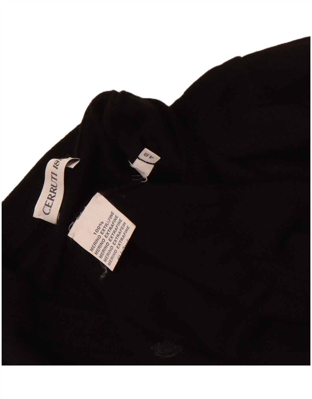 Maglione da uomo con scollo a V Cerruti 1881 IT 48 Lana merino nera media