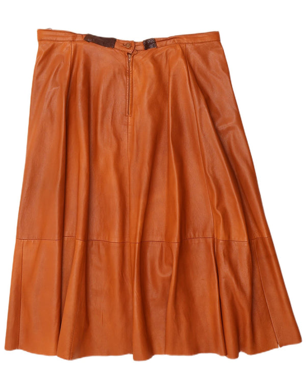 Gonna in pelle vintage da donna W36 XL in pelle marrone