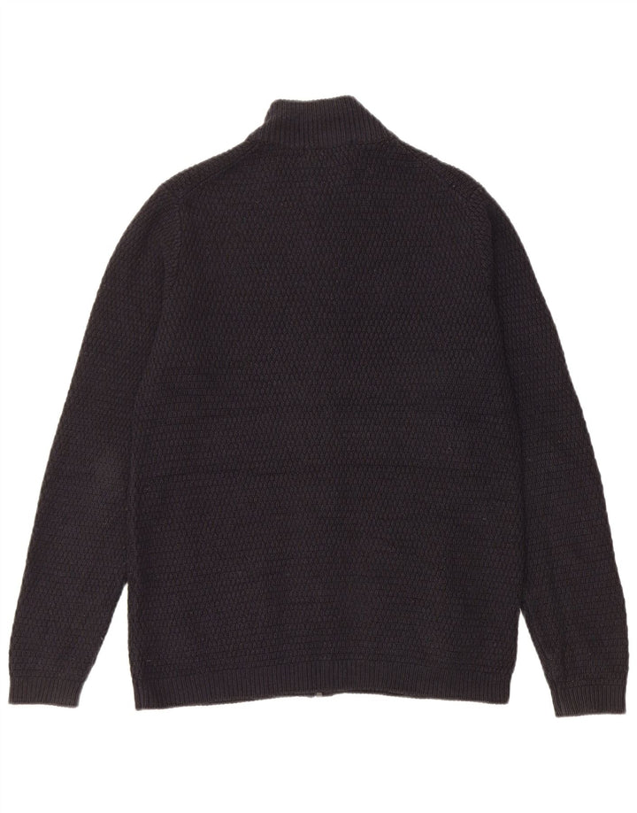 Maglione cardigan da uomo Marks & Spencer piccolo acrilico blu navy