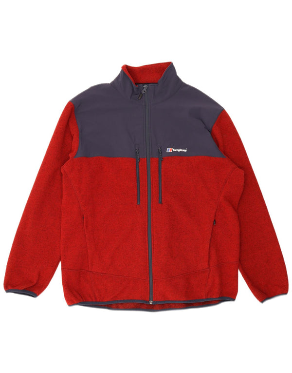 Giacca in pile da uomo Berghaus UK 44 2XL Poliestere color block rosso