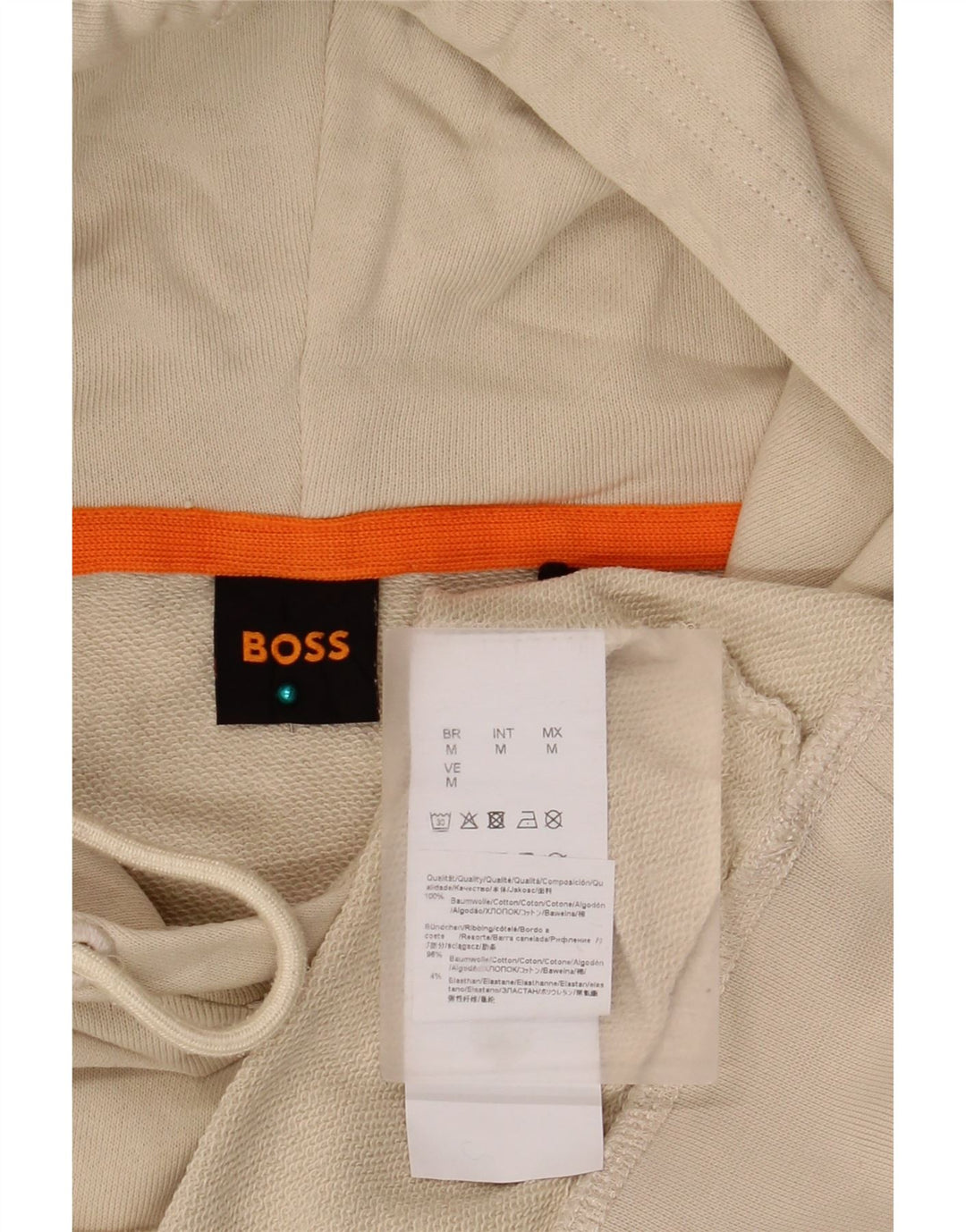 Felpa con cappuccio da uomo Hugo Boss in cotone beige medio