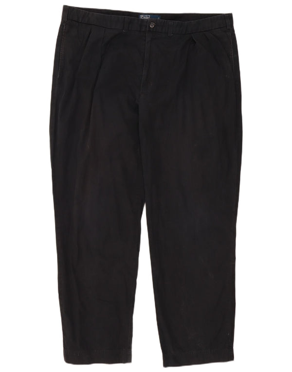 Pantaloni chino con pegging da uomo Polo Ralph Lauren W44 L31 cotone blu navy