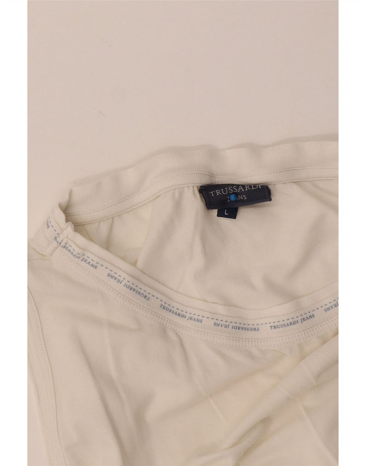Canotta grafica per ragazzi Trussardi Jeans 11-12 anni Large Bianca
