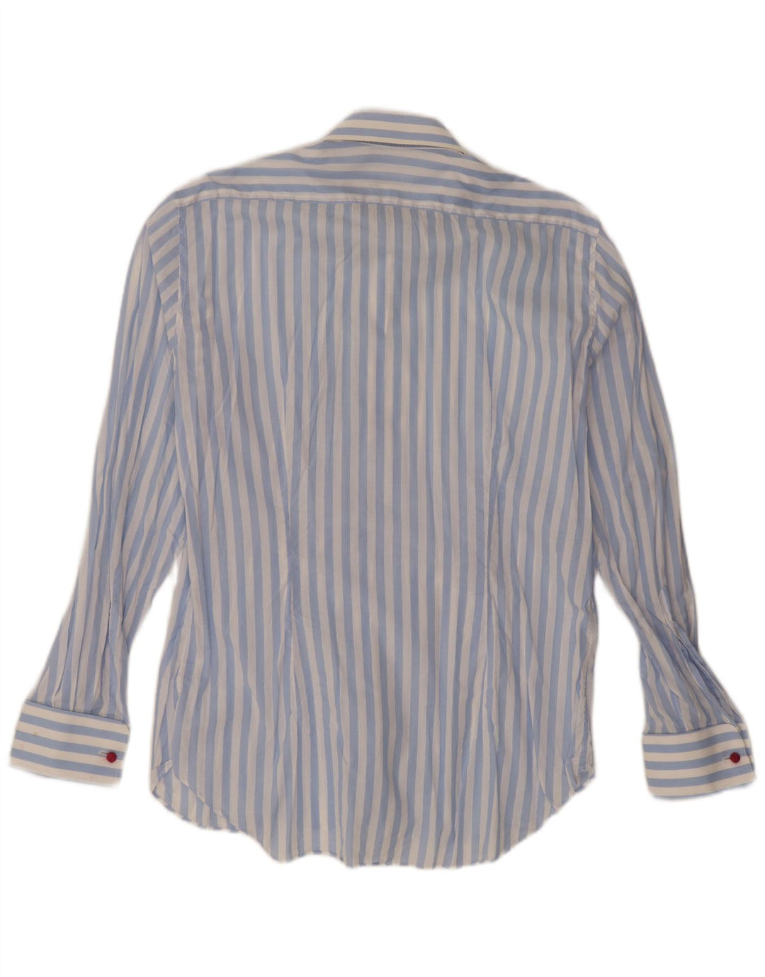 Camicia vintage da uomo in cotone gessato blu grande