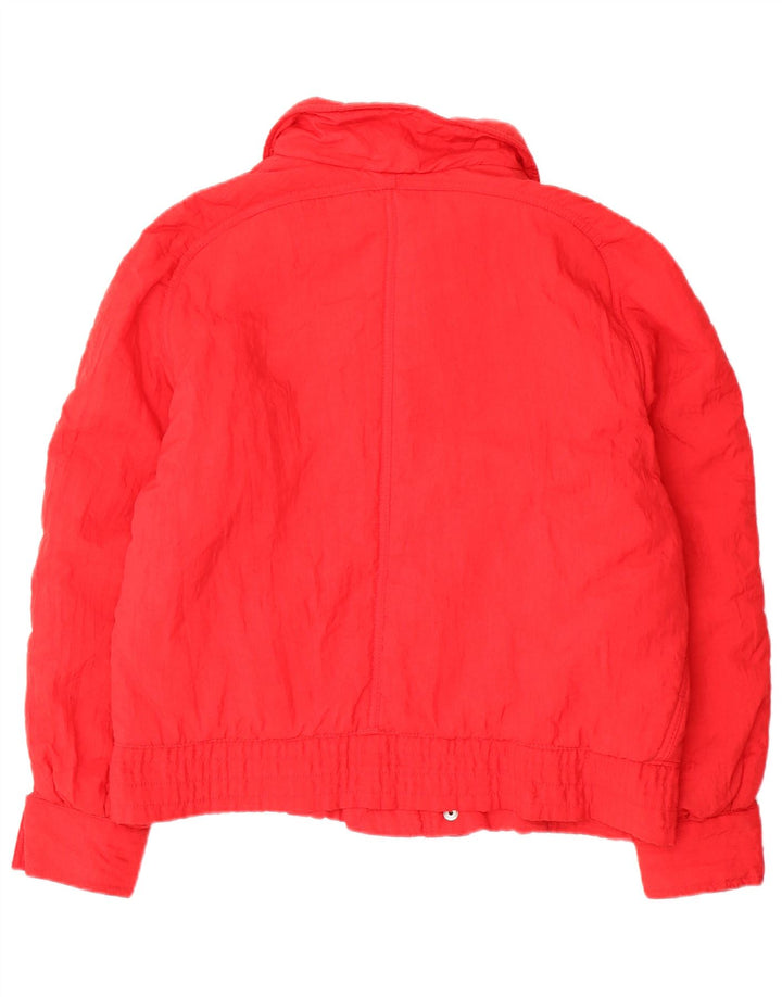 Giacca imbottita oversize da donna vintage UK 10 piccola in nylon rosso
