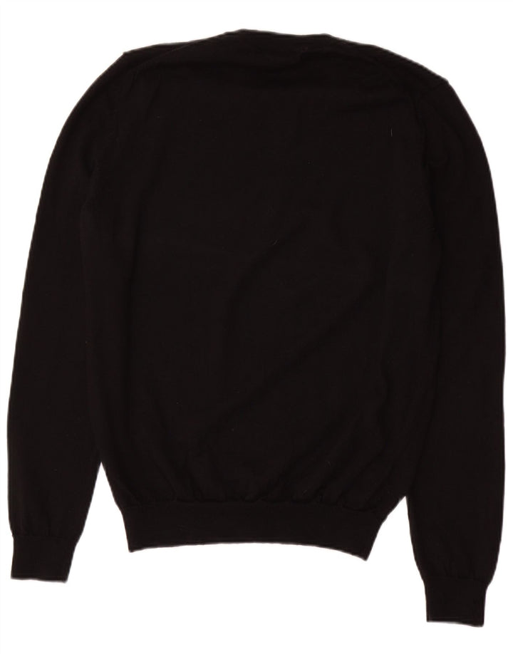 Hugo Boss Maglione da uomo con scollo a V piccolo in lana nera