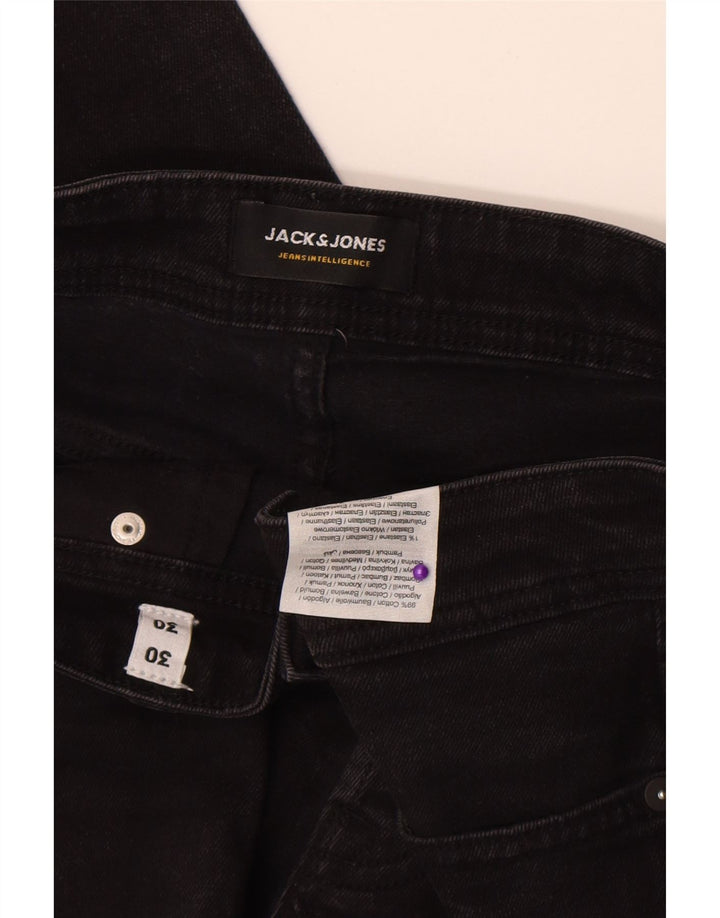 Jack & Jones Uomo GLENN Slim Jeans W30 L30 Cotone Nero