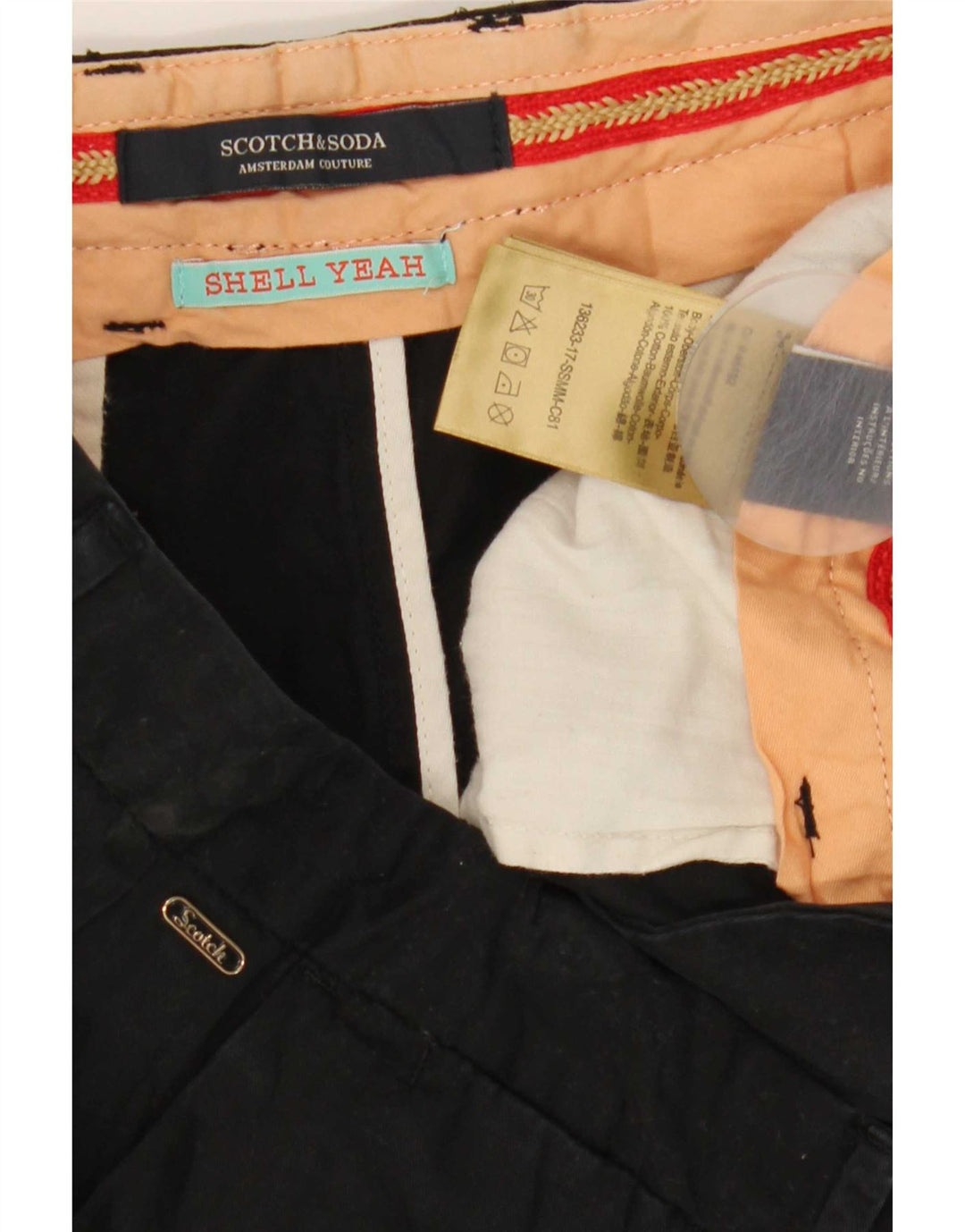 Pantaloncini chino da uomo Scotch & Soda W33 cotone nero medio