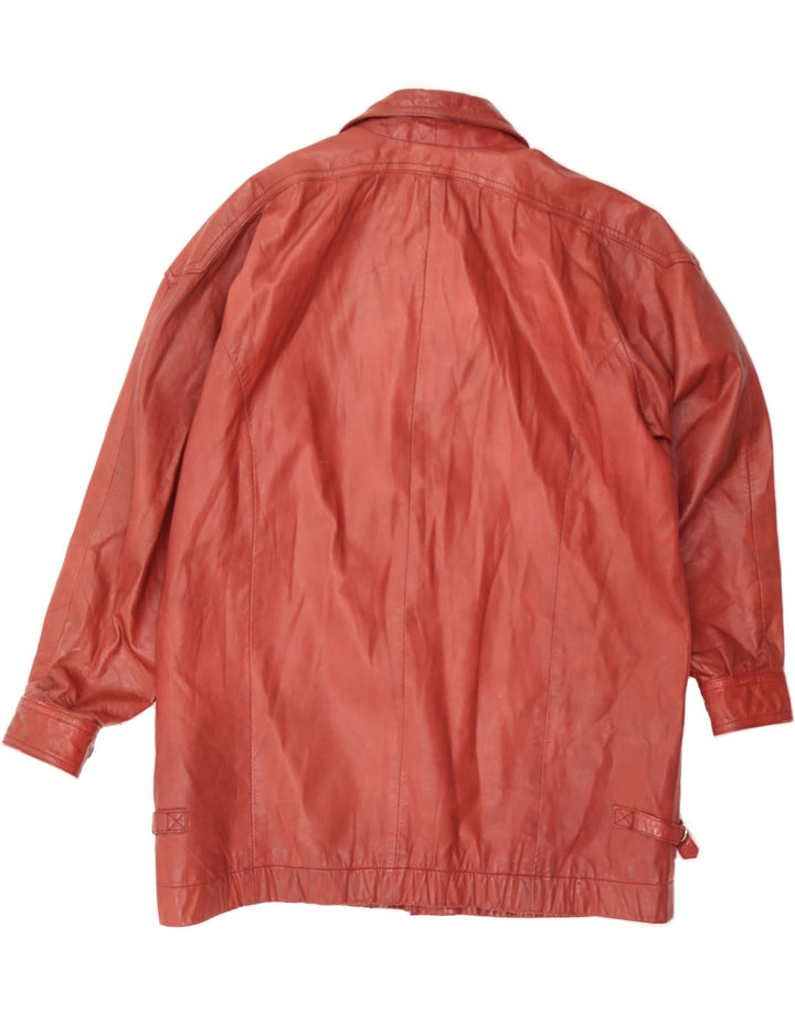 VINTAGE Womens Leather Jacket UK 14 Medium Red Leather Vintage Vintage and Second-Hand Vintage from Messina Hembry 