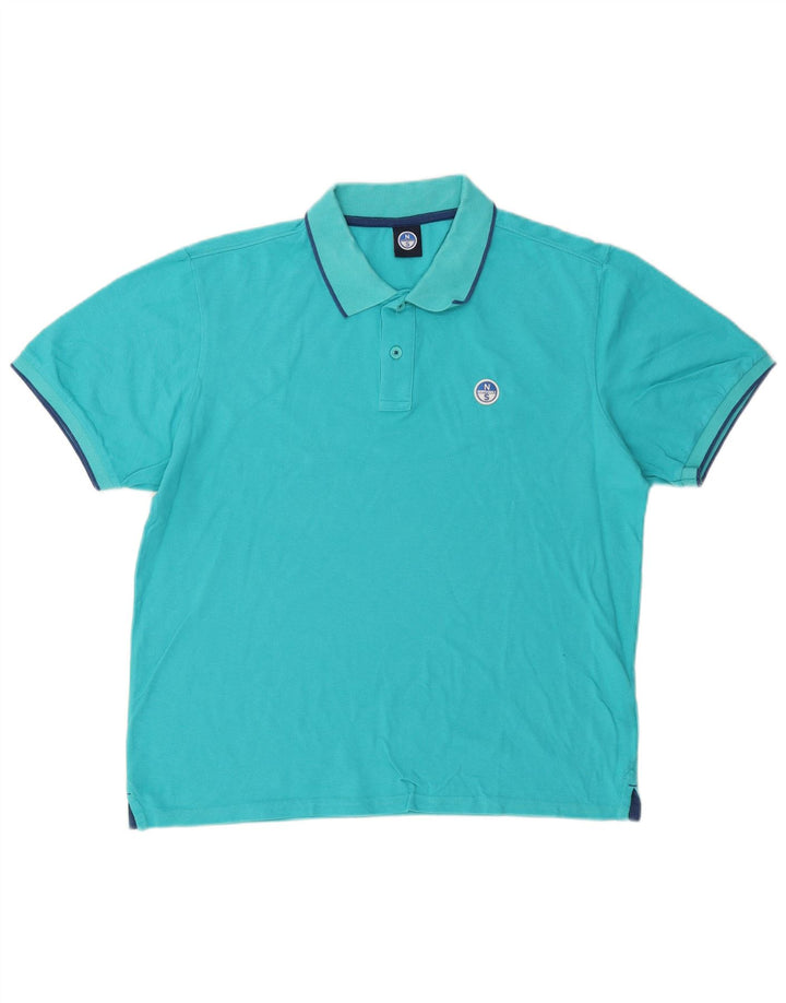 Polo da uomo North Sails Large in cotone blu