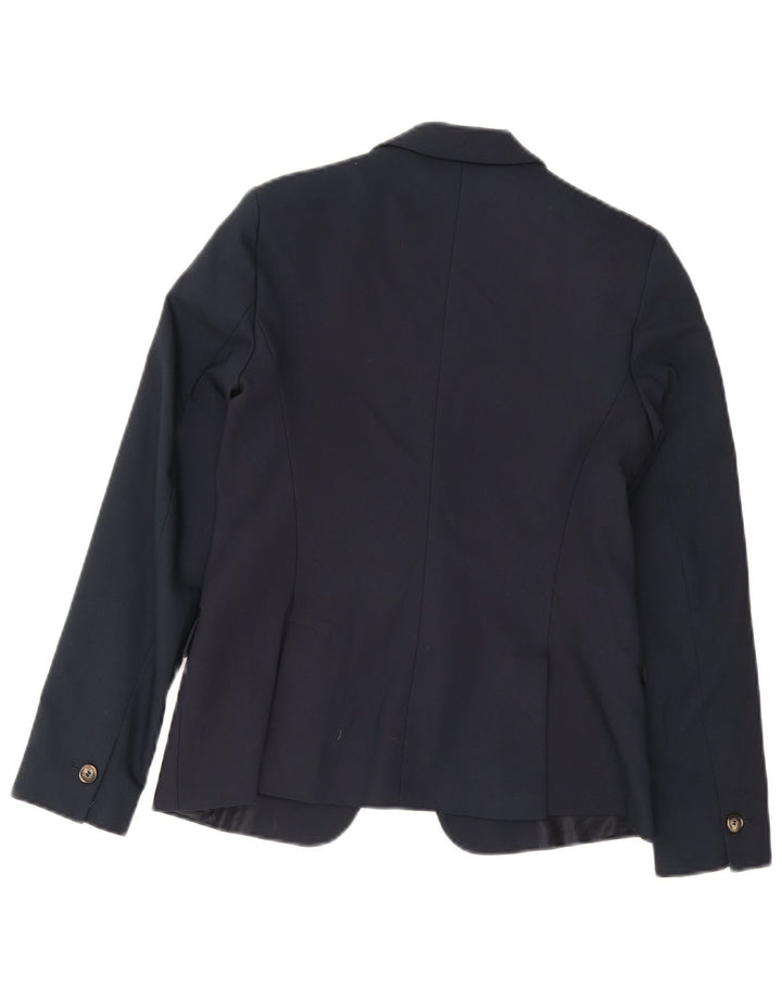 Giacca blazer a 1 bottone da donna Zara UK 12 cotone blu navy medio