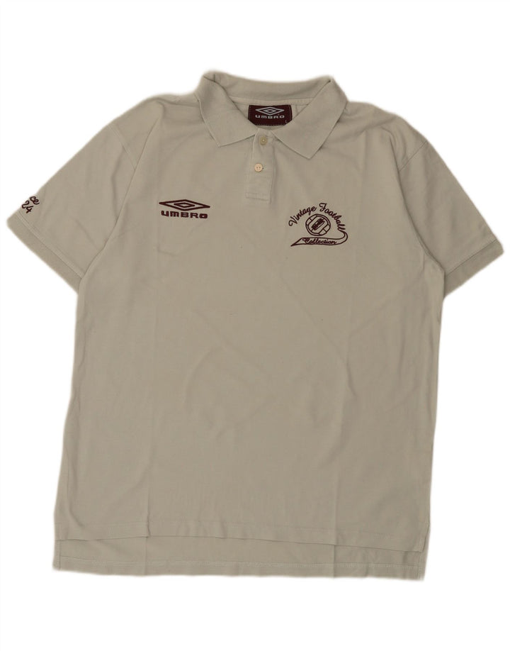 Polo grafica da uomo Umbro grande in cotone grigio