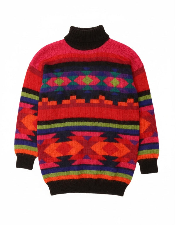 Maglione maglione a collo alto da donna BHS UK 10/12 medio multicolore