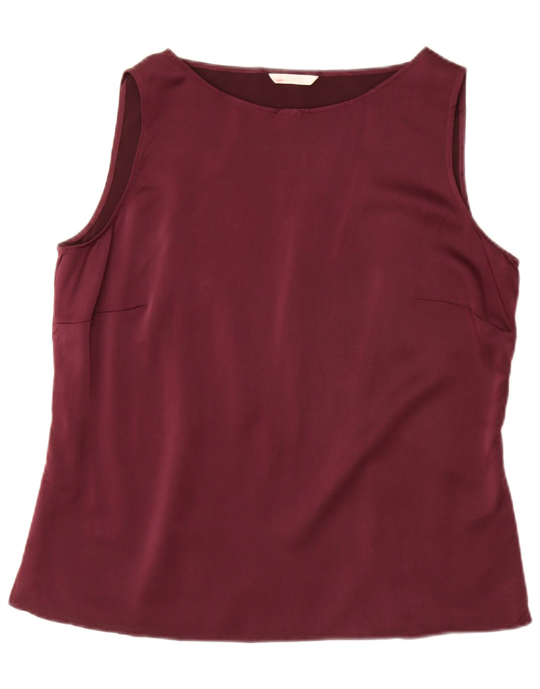 Top camicetta senza maniche da donna Marks & Spencer UK 18 XL poliestere bordeaux