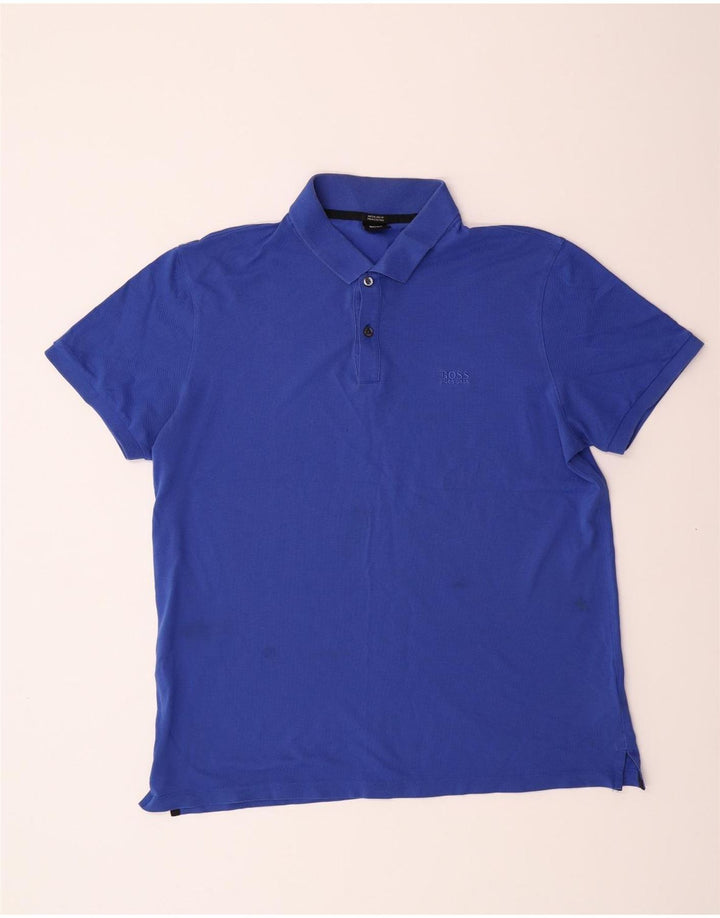 HUGO BOSS Mens Regular Fit Polo Shirt XL Blue Cotton