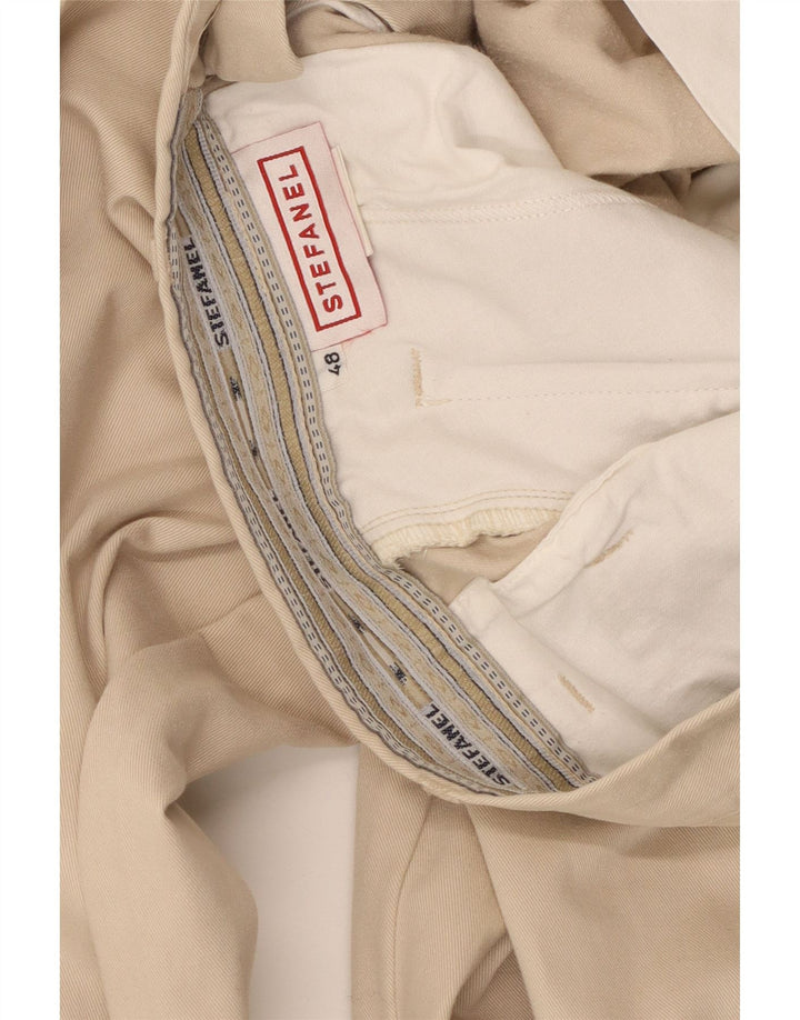 Pantaloni Chino da Uomo con Pegged Stefanel IT 48 Medio W32 L35 Cotone Beige