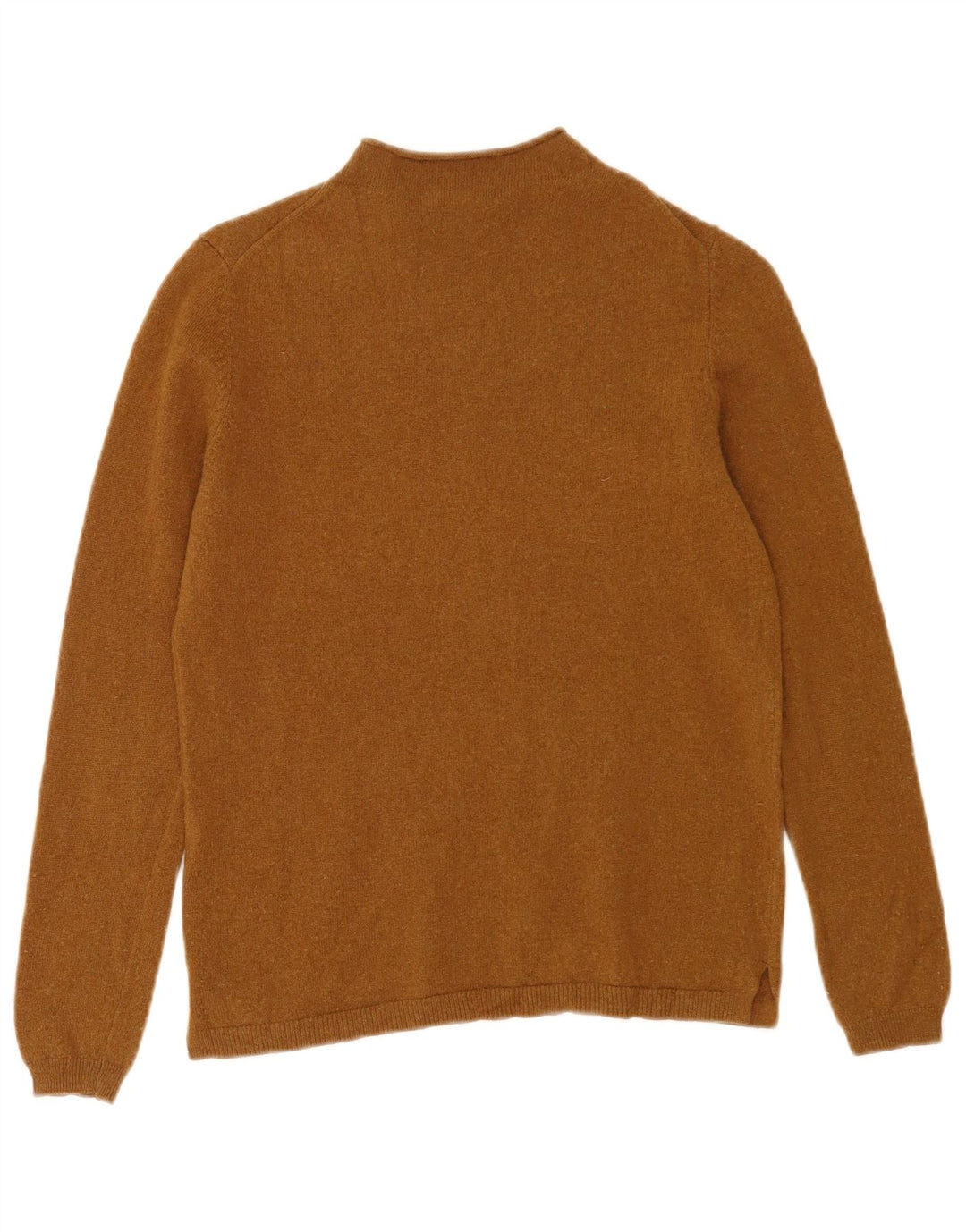 Massimo Dutti Maglione da donna con collo alto e maglione UK 10 piccolo in lana marrone