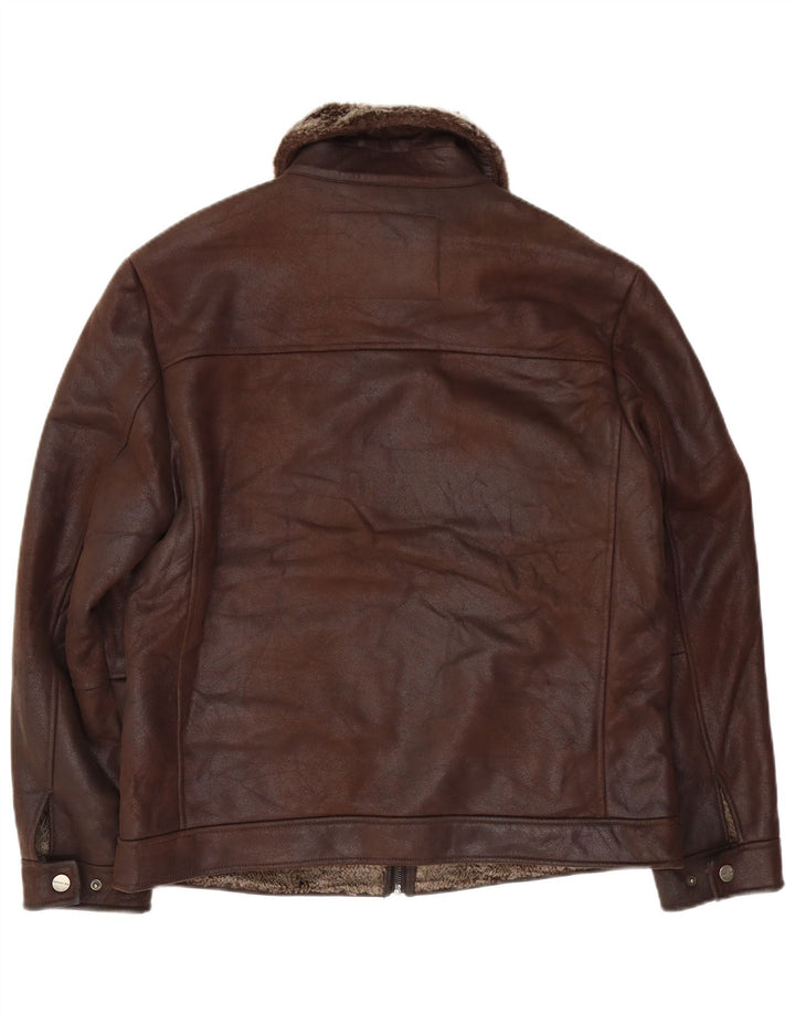 Giacca da uomo London Fog Heritage Sherpa UK 38 Acrilico marrone medio