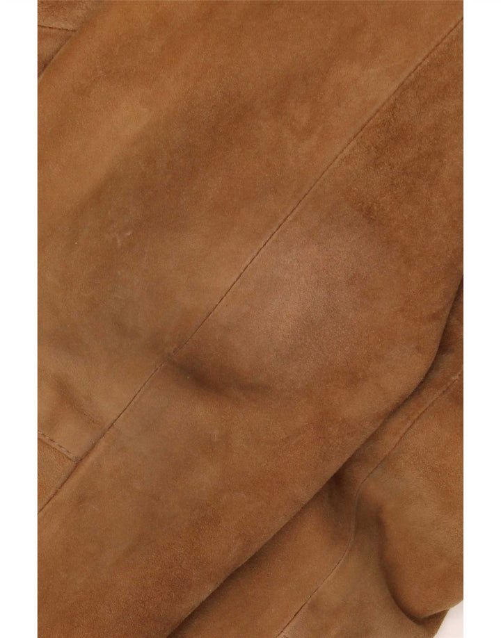 Giacca vintage in pelle scamosciata da uomo IT 48 in pelle marrone medio