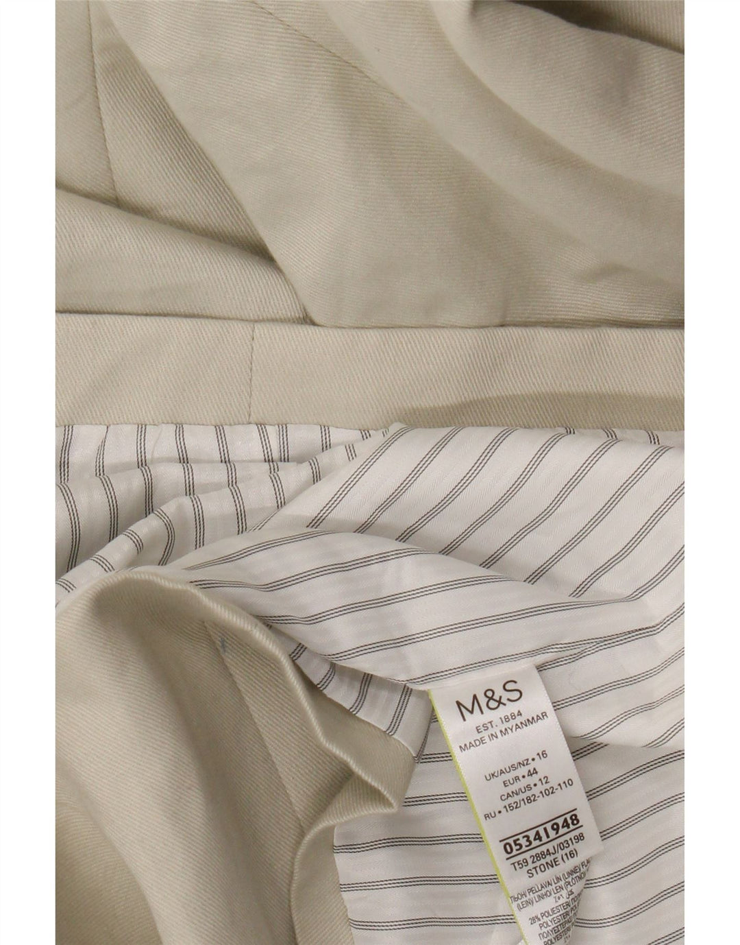 Giacca blazer doppiopetto da donna Marks & Spencer UK 16 grande beige