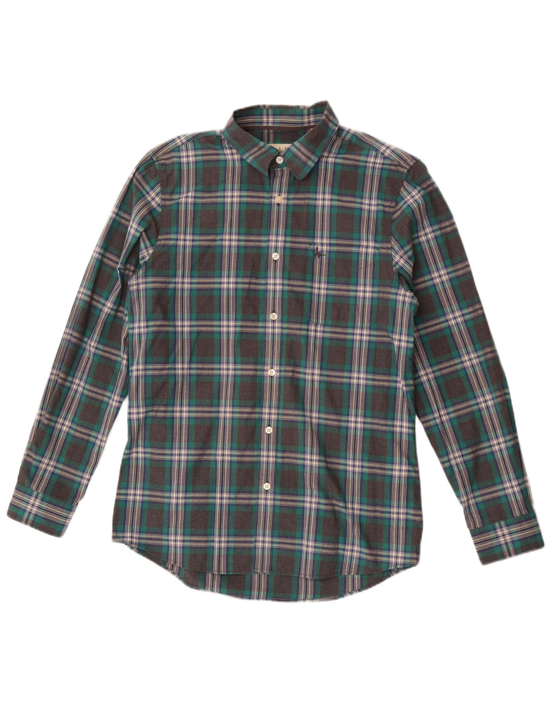 Camicia da uomo Regular Fit Jack Wills in cotone scozzese verde medio