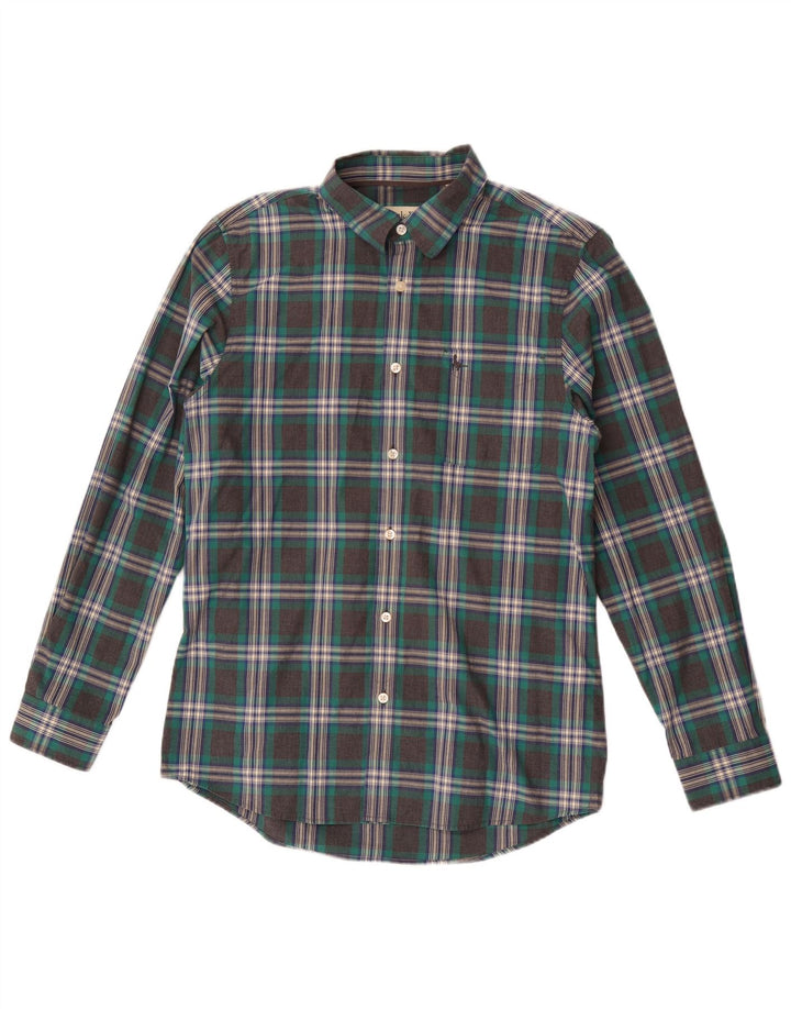 Camicia da uomo Regular Fit Jack Wills in cotone scozzese verde medio