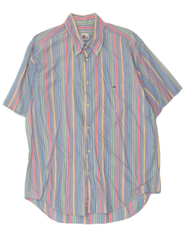 Camicia a maniche corte da uomo Lacoste taglia 42 grande a righe multicolore