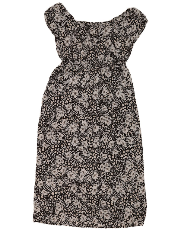 Abito lungo da donna M&Co UK 18 XL Poliestere floreale nero