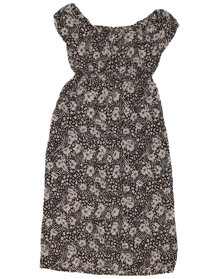 Abito lungo da donna M&Co UK 18 XL Poliestere floreale nero