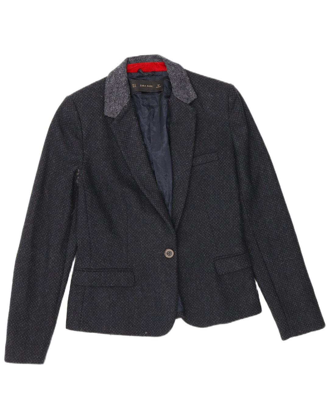 Giacca blazer da donna a 1 bottone Zara UK 12 blu navy medio