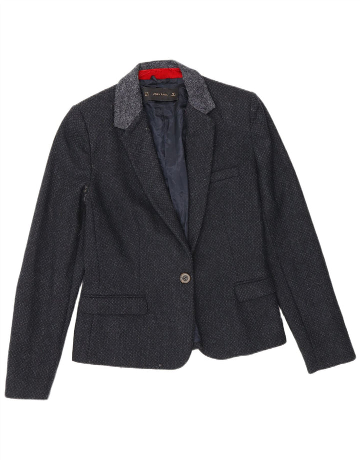 Giacca blazer da donna a 1 bottone Zara UK 12 blu navy medio